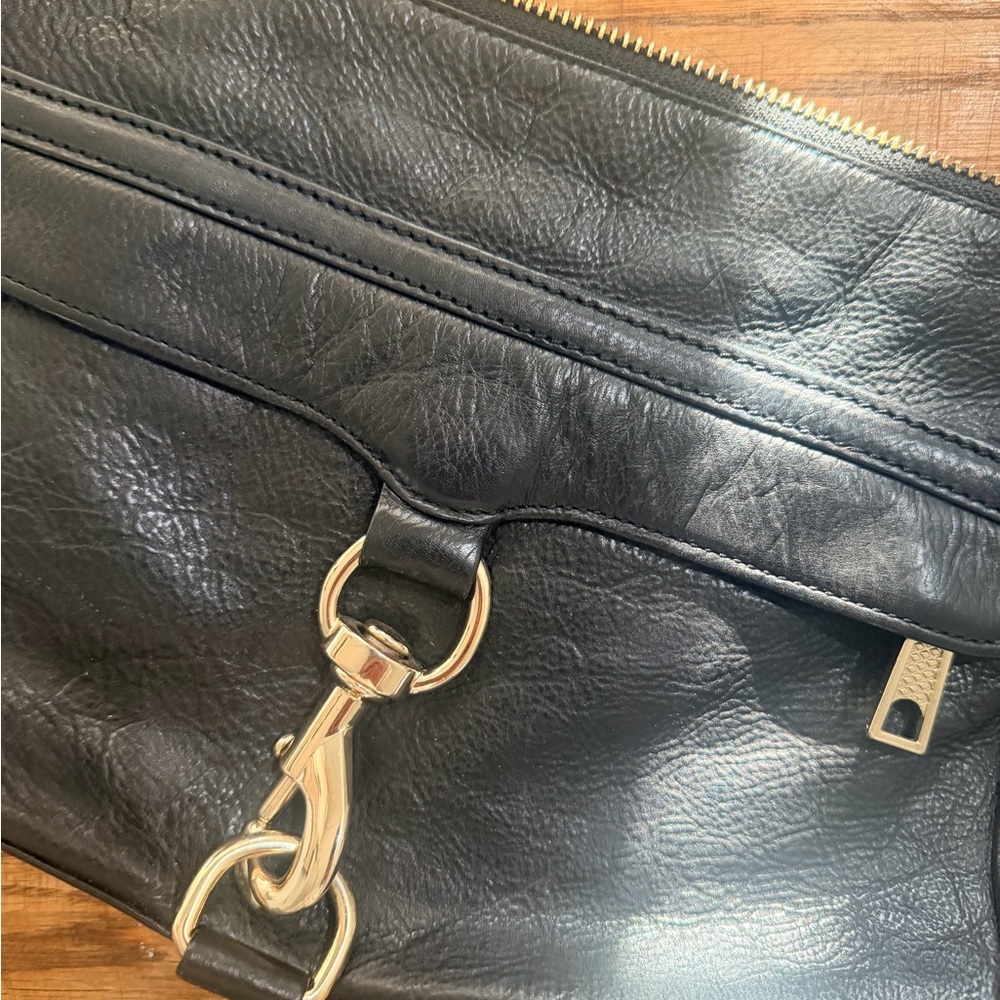Rebecca Minkoff Black Leather Crossbody Bag with Silver hardware Chain Strap - Picture 5 of 8